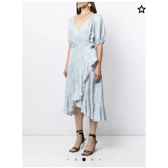 Marchesa Notte Short Puff Sleeve Dress - Picture 3 of 10